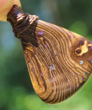 Australian Matrix OPAL Pendant Necklace, Australian Solid Seam Boulder Opal jewelry, Australian Made Macrame Cord Healing Jewelry
