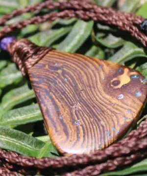 Australian Matrix OPAL Pendant Necklace, Australian Solid Seam Boulder Opal jewelry, Australian Made Macrame Cord Healing Jewelry
