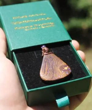 Australian Matrix OPAL Pendant Necklace, Australian Solid Seam Boulder Opal jewelry, Australian Made Macrame Cord Healing Jewelry