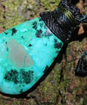 AUSTRALIAN Gem Silica CHRYSOCOLLA Pendant,Natural Malachite Necklace, Australian handade Tropical cord necklace, Malachite Gemstone Pendant