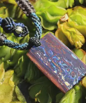 Koroit Boulder Opal Necklace, Australian Handmade Opal Pendant, Crystal Talisman, Tropical Cord Jewellery, Ethical Australian Jewellery