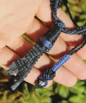 Australian KYANITE Necklace, Black Kyanite Pendant, Australian made Tropical Cord, Healing Crystal Jewellery, Handmade NeoTribal Talisman