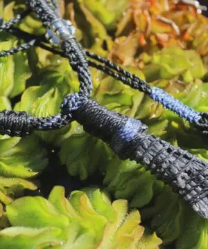 Australian KYANITE Necklace, Black Kyanite Pendant, Australian made Tropical Cord, Healing Crystal Jewellery, Handmade NeoTribal Talisman