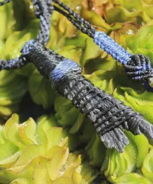 Australian KYANITE Necklace, Black Kyanite Pendant, Australian made Tropical Cord, Healing Crystal Jewellery, Handmade NeoTribal Talisman