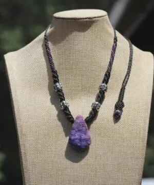 Highest Quality Charoite Pendant, Australian Handcrafted Jewellery, Rare Charoite Gemstone, Natural Purple Healing Crystal Talisman