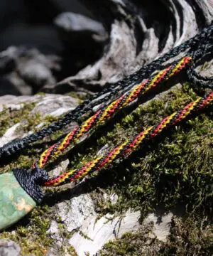 Australian Royal Rhyolite Rainforest Jasper Necklace • Indigenous Inspired Talisman • Australian Handmade Handwoven Tropical Cord