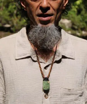 Australian Royal Rhyolite Rainforest Jasper Necklace • Indigenous Inspired Talisman • Australian Handmade Handwoven Tropical Cord