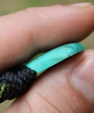 American Turquoise Pendant Talisman,Turquoise Necklace, Australian HandMade Tropical cord, Healing Crystal Jewelry, Elven Blue Stone