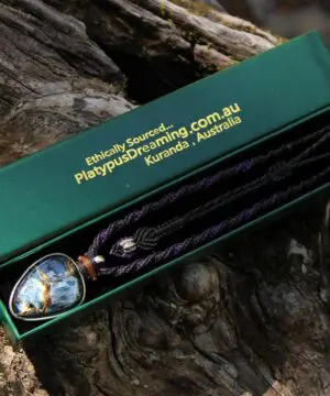 Exclusive Pietersite Pendant Necklace, Premium Crystal Healing Jewelry,Blue Tiger Eye Gemstone Necklace, Handcrafted Australian Macrame