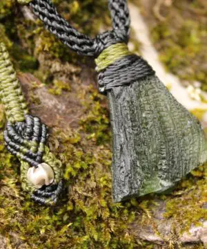 Green Authentic Moldavite Pendant,Platypus Dreaming Genuine Moldavite Necklace,Australian handmade Tropical cord, Elven Crystal jewelry