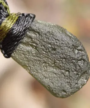 HUGE Genuine MOLDAVITE Necklace,Platypus Dreaming Arrow Head DoubleSide Crystal Authentic Raw Moldavite Pendant,Australian made Macrame Cord