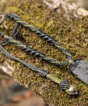 HUGE Genuine MOLDAVITE Necklace,Platypus Dreaming Arrow Head DoubleSide Crystal Authentic Raw Moldavite Pendant,Australian made Macrame Cord