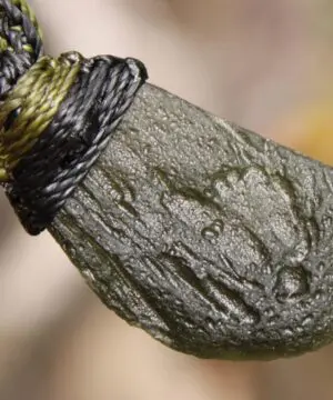 HUGE Genuine MOLDAVITE Necklace,Platypus Dreaming Arrow Head DoubleSide Crystal Authentic Raw Moldavite Pendant,Australian made Macrame Cord