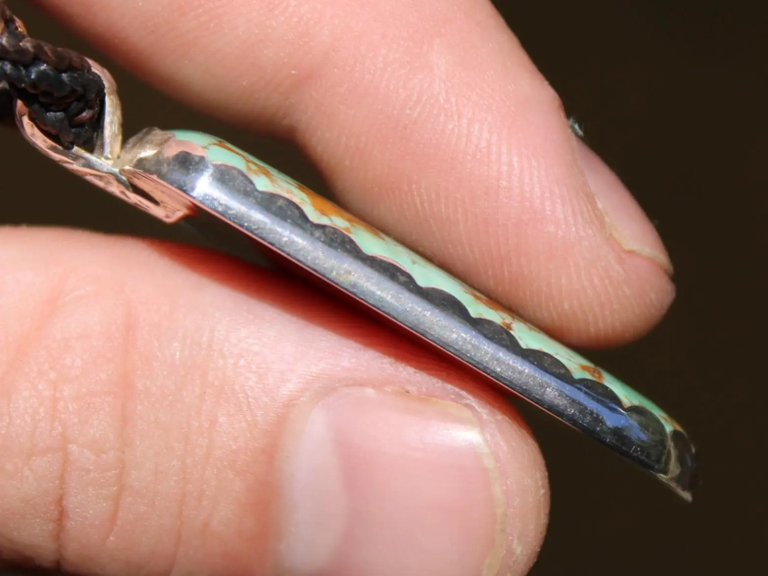 Spider Variscite Pendant, Australian silver 925 ,Handmade cord,Australian Variscite Necklace,Green Stone Talisman,November Birthstone,