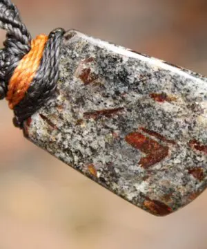 Astrophyllite Crystal Necklace • Star Leaf Healing Stone Talisman • Australian Handmade Handwoven Tropical Cord Pendant
