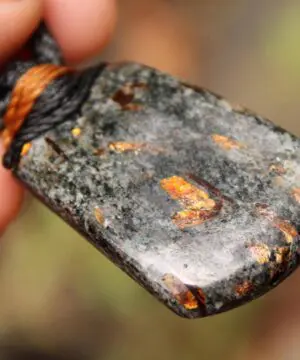 Astrophyllite Crystal Necklace • Star Leaf Healing Stone Talisman • Australian Handmade Handwoven Tropical Cord Pendant