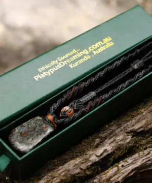 Astrophyllite Crystal Necklace • Star Leaf Healing Stone Talisman • Australian Handmade Handwoven Tropical Cord Pendant