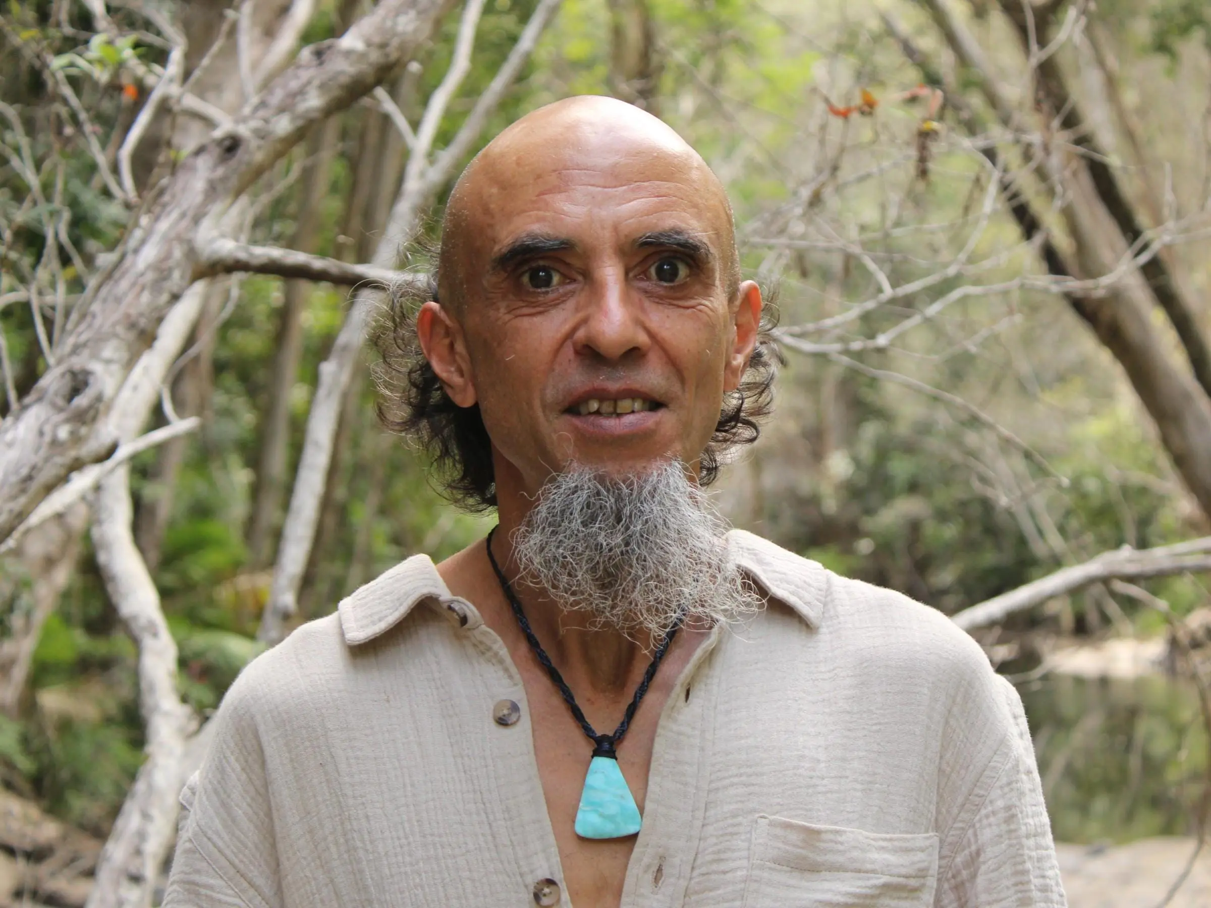 Hemimorphite Crystal Talisman Necklace • Australian Handmade Handwoven Tropical Cord • Healing Blue Stone Tribal Pendant