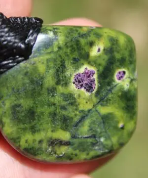 Tasmanian Stichtite Serpentine Pendant, Australian Atlantisite Necklace • • Australian Handmade Talisman, Australian handwoven tropical cord