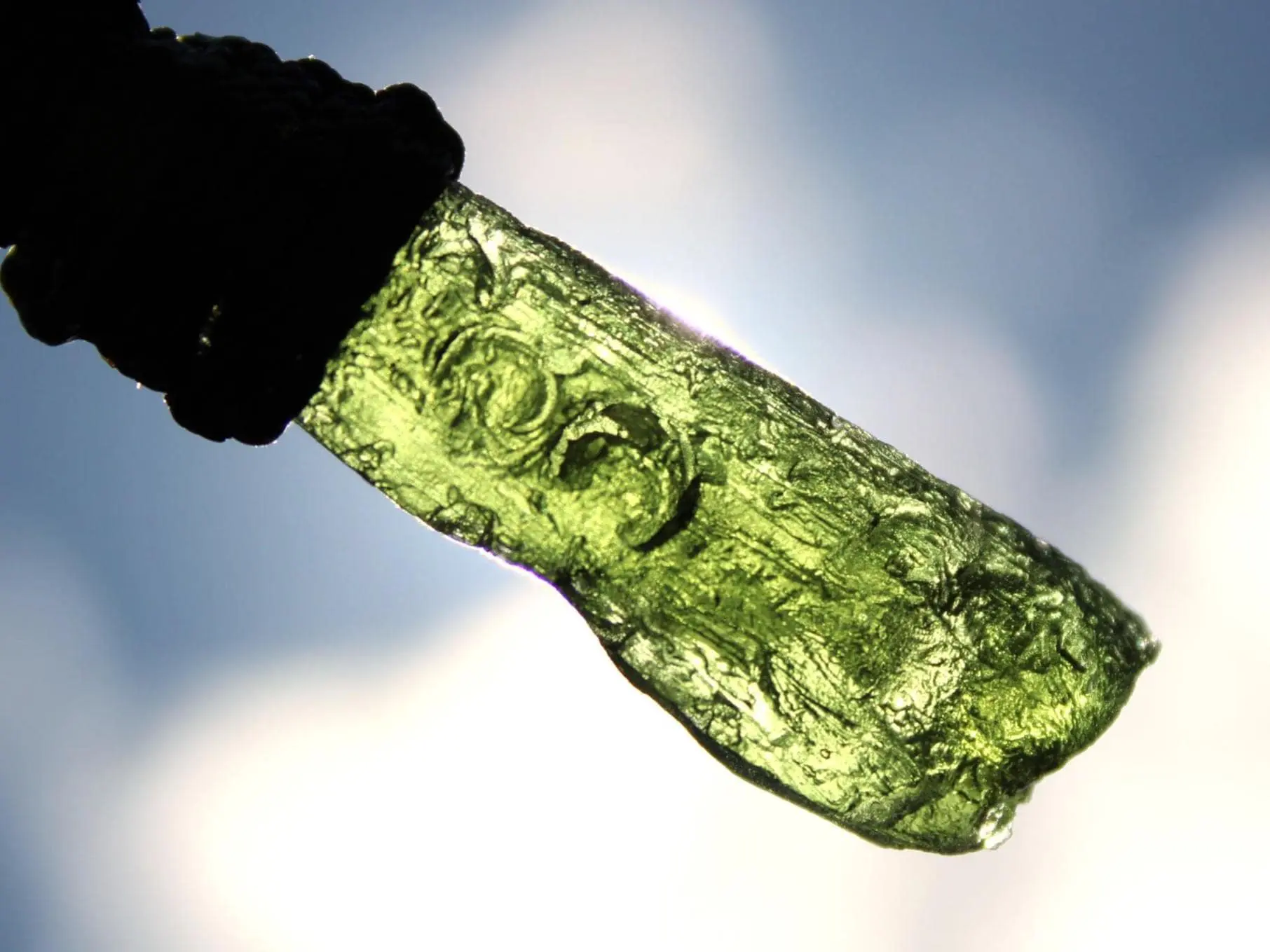 Authentic MOLDAVITE Pendant, Genuine Moldavite Necklace, Raw CRYSTAL Necklace, elven jewelry, Australian made macreme cord, Meteorite