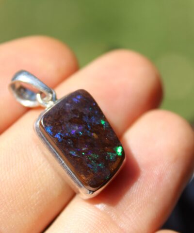 Australian Boulder Opal pendant, opal Jewelry,Australian made macrame cord reiki crystal healing elven pendant necklace talisman jewellery