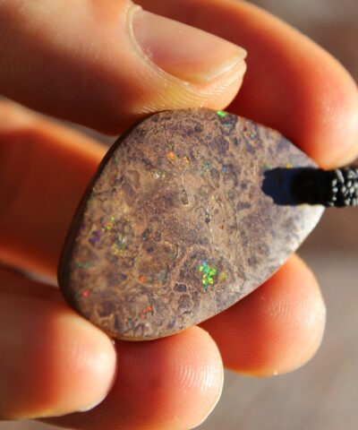 Hand Polished Matrix Opal Necklace,Boulder Opal Pendant
