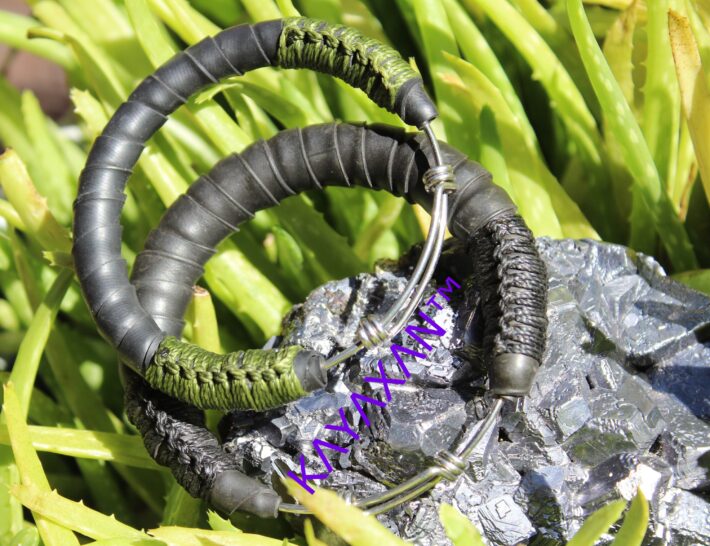 ShAntiGravity Bangle, Upcycled Inner tube Rubber Bracelet,NeoTribal Fashion Recycle Burningman Jewelry, Eco Vegan Celtic Larp viking Cuff