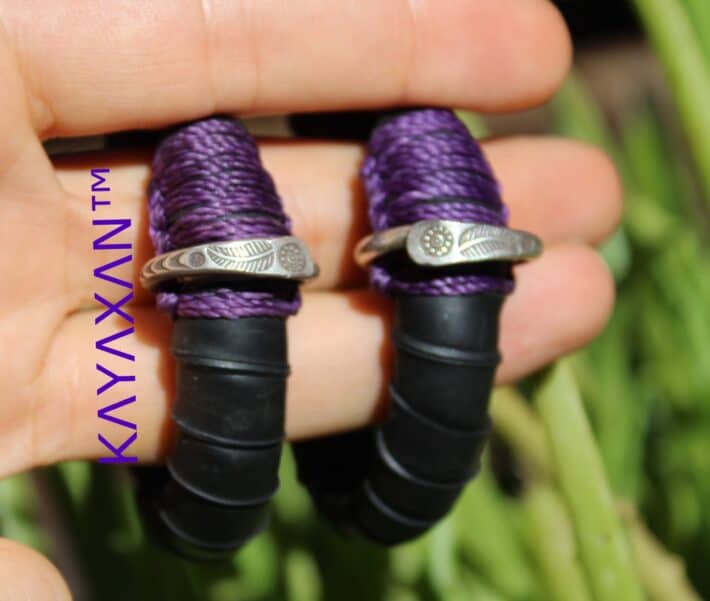 Purple Metamorphic Earrings,1000 Silver Upcycled Innertube Steampunk Cyberpunk Gothic Larp viking celtic Cosplay Mad Max Madonna Ear weight