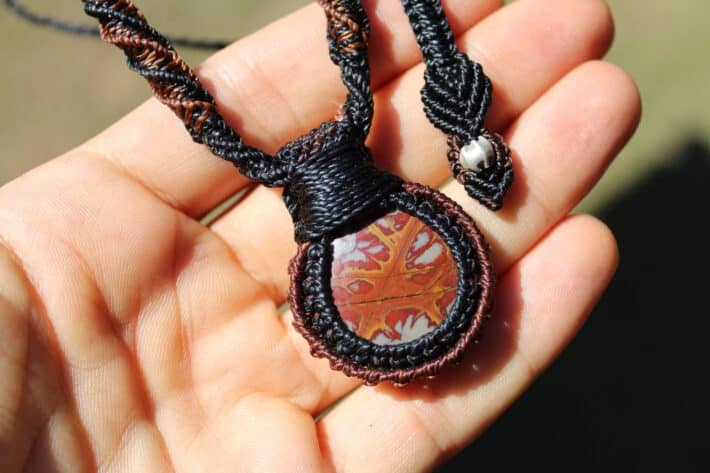 Australian Tribal Noreena Jasper Pendant Necklace ,Australian indigenous Colours,First Nation Collection,Australian made macrame cord