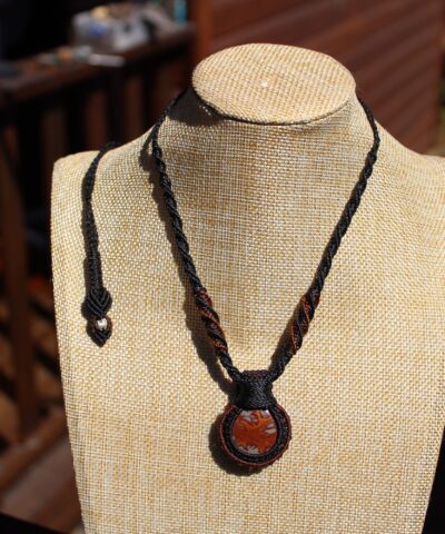 Australian Tribal Noreena Jasper Pendant Necklace ,Australian indigenous Colours,First Nation Collection,Australian made macrame cord