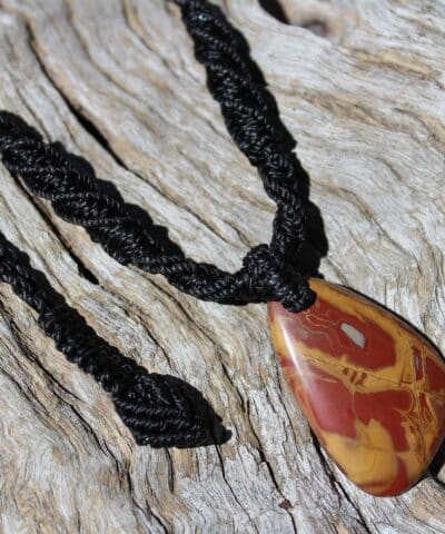 Australian Noreena Jasper Necklace,Aboriginal Colours Necklace,Elven Macrame Necklace,indiginous Necklace, australian made macrame cord