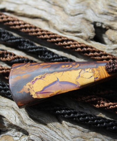 OPAL NECKLACE, Matrix Boulder Opal Pendant ,Australian made macrame cord reiki crystal healing elven pendant necklace talisman jewellery