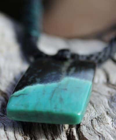 Green Opal Necklace Opalized wood Talisman,Elven opal Pendant Jewelry, Petrified Wood Australian Made Macrame Cord, Australian seller