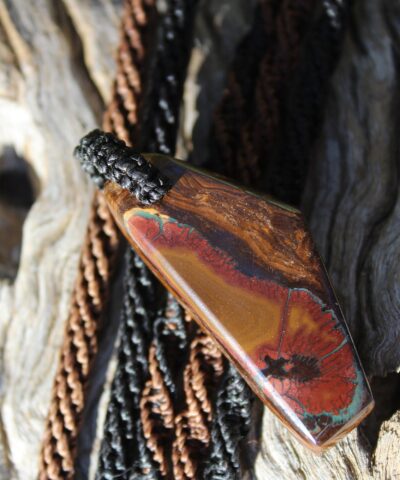 Boulder Opal Pendant. Australian Opal Necklace, Fairy elf cosplay talisman, Elven larp jewellery