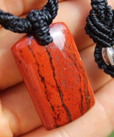 Red Snake Skin Australian Jasper Pendant,Indigenous red Jasper Necklace,aboriginal art, first nation jewelry,Australian made Macrame Cord