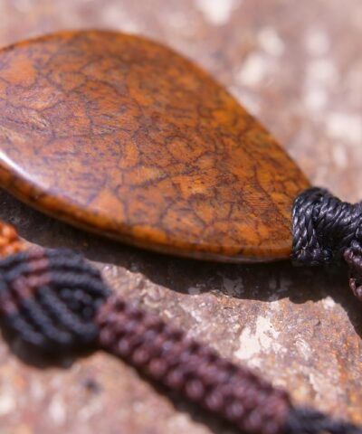 Australian Cloncurry Jasper Pendant,Australian made macrame cord, protection Talisman Necklace,Elven Gemstone healing crystal,reiki pendant