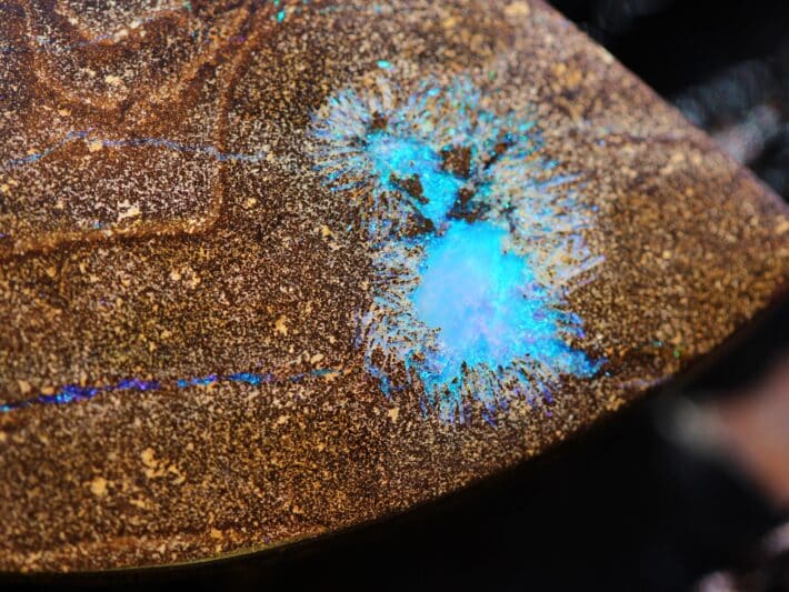 Boulder Opal Pendant, Milky Blue Opal Necklace, Australian Matrix Opal gift