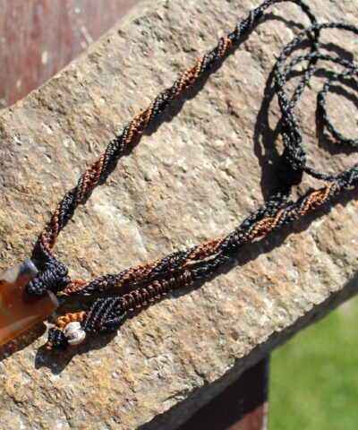 Montana Agate necklace, Rainbow cord. Elven jewelry, Australian Talisman, indiginous inspired