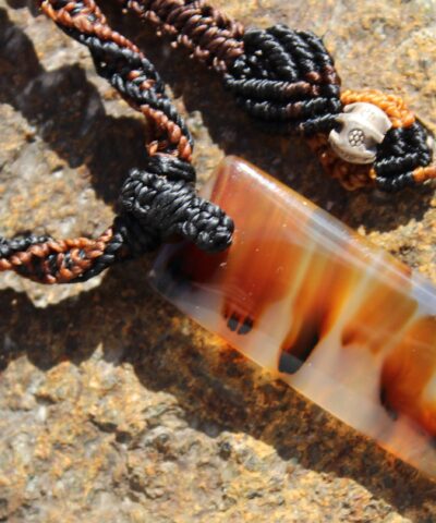 Montana Agate necklace, Rainbow cord. Elven jewelry, Australian Talisman, indiginous inspired