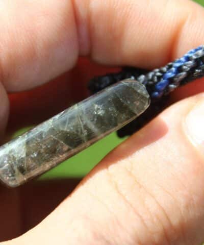 Blue Labradorite Pendant, Indigo Gemstone Labradorite Necklace, Tribal Macrame Cord,beachy beach jewelry, summer jewelry, surfer necklace,