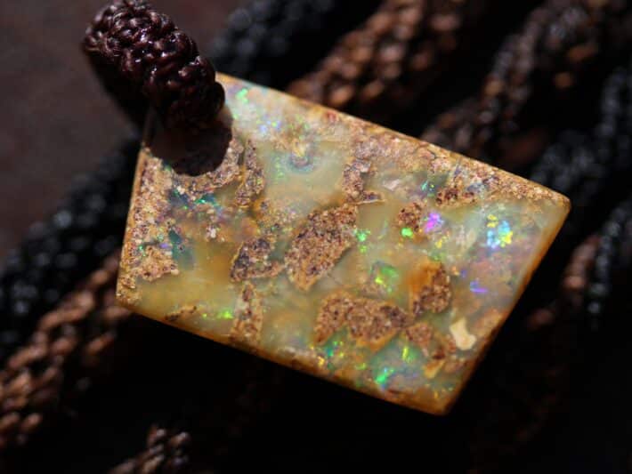 Crystal Opal Necklace,Boulder Opal Pendant Necklace