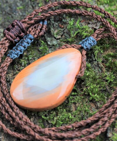 Royal imperial jasper Pendant necklace, unique gemstone Jewelry, australian made macrame cord crystal healing jewelry