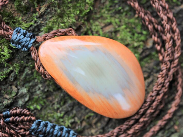 Royal imperial jasper Pendant necklace, unique gemstone Jewelry, australian made macrame cord crystal healing jewelry