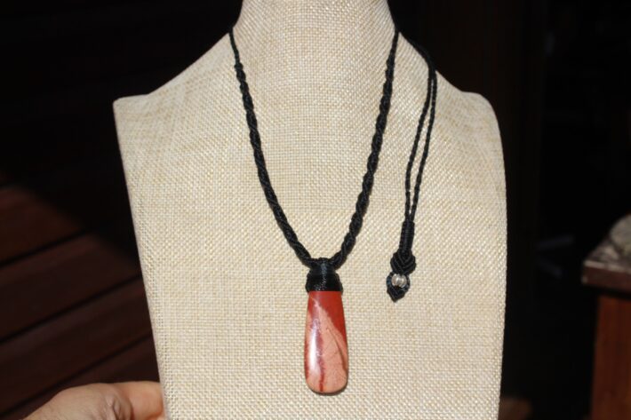 Australian Red Snakeskin Jasper Pendant ,Aboriginal Crystal Necklace