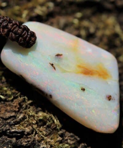 Fire Crystal Opal Necklace, Boulder Opal Pendant Necklace, Replacement opal, Dinosaur Bone