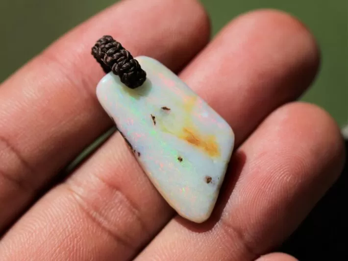 Fire Crystal Opal Necklace, Boulder Opal Pendant Necklace, Replacement opal, Dinosaur Bone