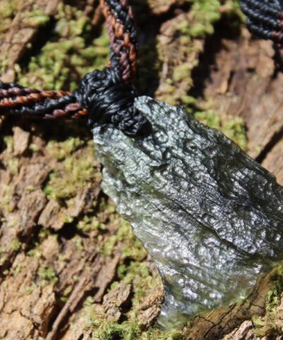 Platypus Dreaming MOLDAVITE talisman Pendant, Elven Frosty Moldavite Necklace,Authentic Moldivate Talisman,Australian made Macrame cord