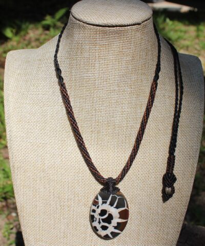 Dragon Stone Pendant,Septarian Nodual Necklace,Birthstone jewelry,Shamanic Stone Talisman, Aboriginal art, Australian made