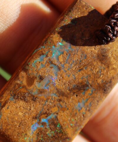 Opal Necklace,Boulder Opal Pendant Necklace, Australian made made macrame cord, healing crystal jewelry, australian opal ,october birthstone