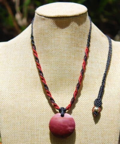 PINK OPAL Necklace, Australian Made crystal Pendant, May Birthsotne Macrame Necklace, Mookaite Jasper Pendant, Pink Stone Jewelry